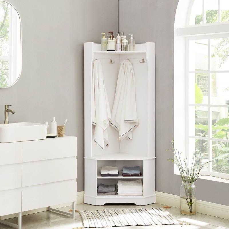 Coat Hooks Ikea Hall Tree Coat Rack 3-In-1 Entryway Corner Hall