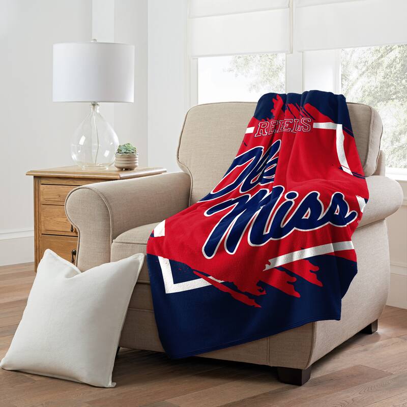 NCAA Mississippi Ole Miss Rebels Dimensional Micro Raschel Throw Blanket