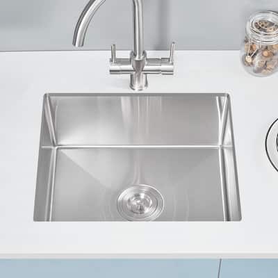 22" x 18" Single Bowl Kitchen Sink ,Stainless Steel Handmade Kitchen Sink