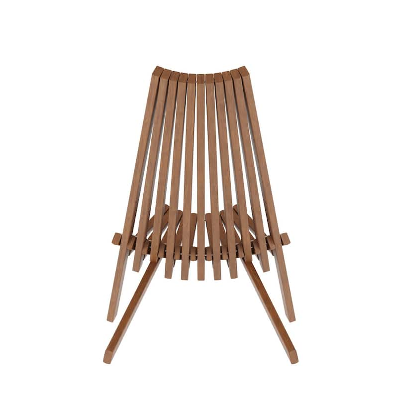 Indoor/Outdoor Solid Acacia Wood Low Profile Lounge Patio Folding Chair