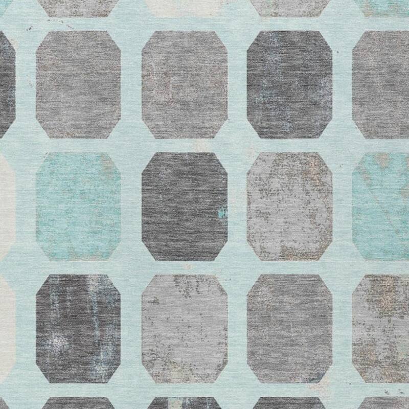 HomeRoots Geometric Transitional Rectangle Outdoor Rug