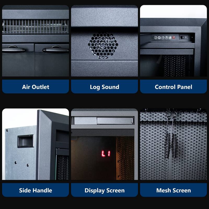 25.3 in. W Recessed Electric Fireplace Insert with Multicolor Flame & Cracking Sound