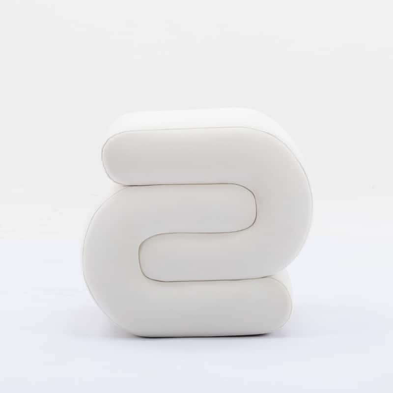 Velvet Fabric S-shape Ottoman Makeup Stool Footstool