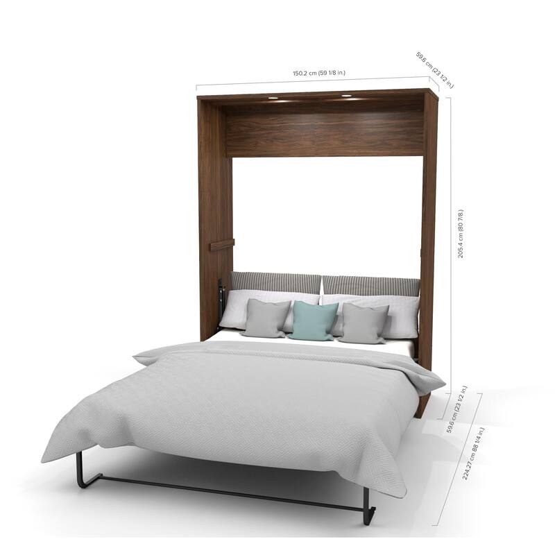 Cielo Full Murphy Bed and Shelving Unit with Drawers by Bestar