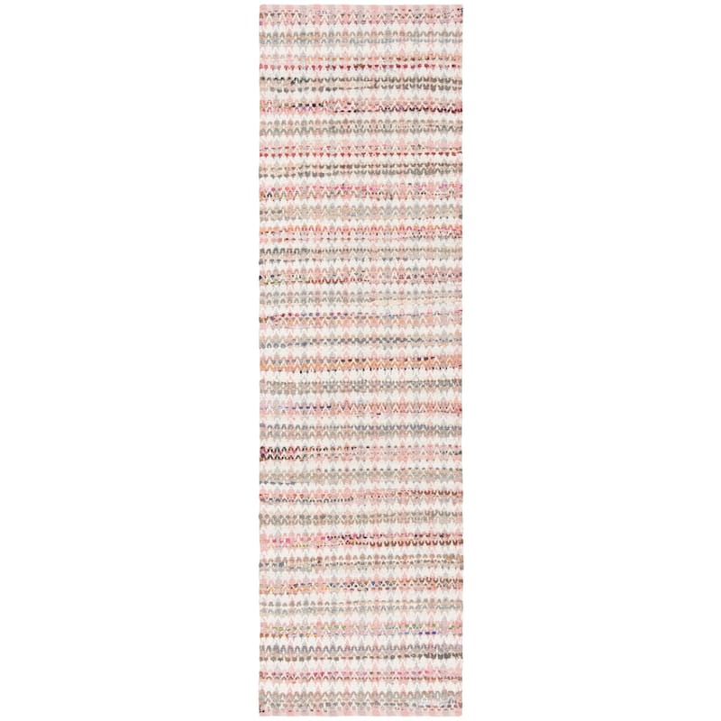 SAFAVIEH Handmade Flatweave Montauk Hermanda Casual Cotton Rug - 2'3" x 8' Runner - Pink/Multi