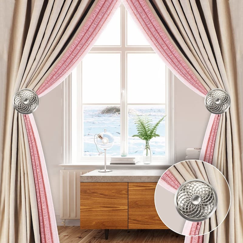 Deco Window 2 Pcs Curtain Holdback Wall Mounted Metal Drapery Disc Hook for Curtains, Sheer, and Blackout Panels. - 4.75"