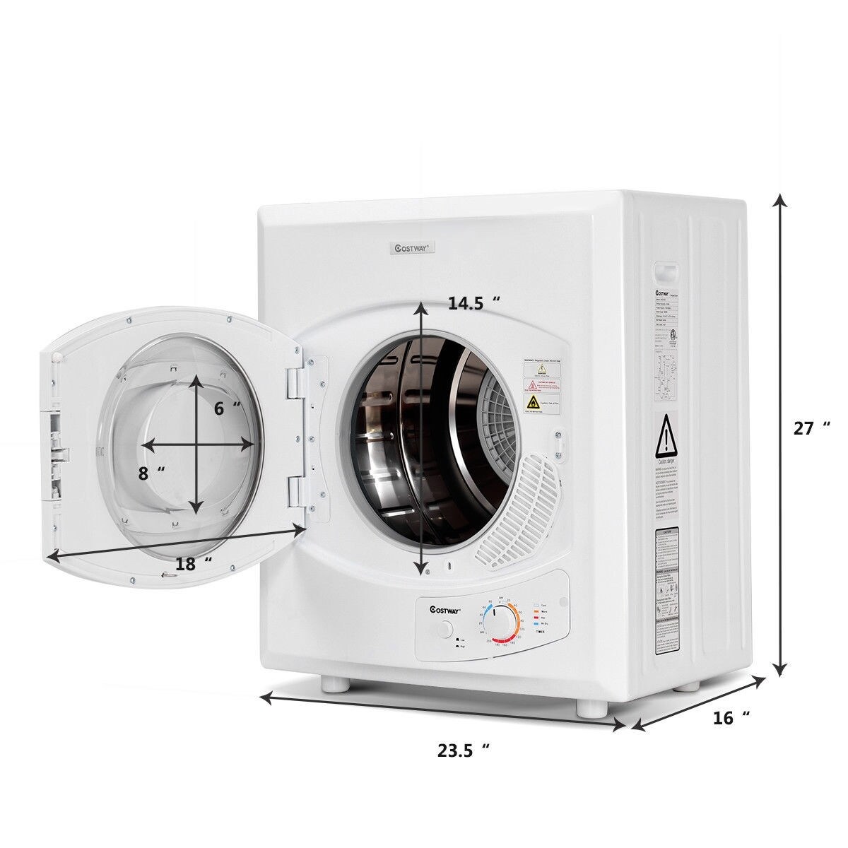 Shop Electric Tumble Compact Laundry Dryer Stainless Steel Wall