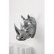 preview thumbnail 1 of 3, Rhino Head Wall Mount Art Silver Color