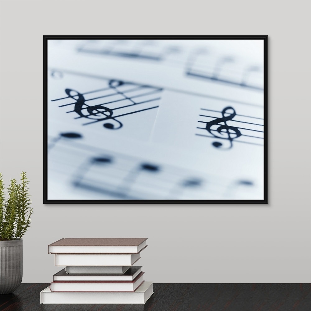 Shop Treble Clef And Musical Notes On Music Sheets Black Float