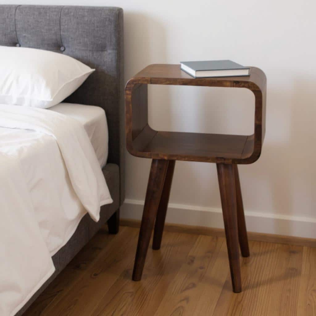 HomeRoots 20" Chestnut Solid Wood Open Nightstand