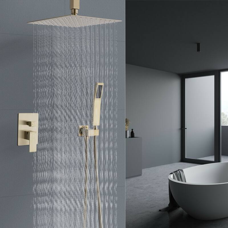 YASINU 2 Function Ceiling Mounted Square Rainfall Shower Head Bathroom Shower System Sets