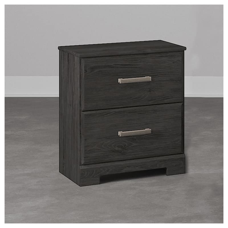 Belachime Black Two Drawer Nightstand - Black - 2-drawer