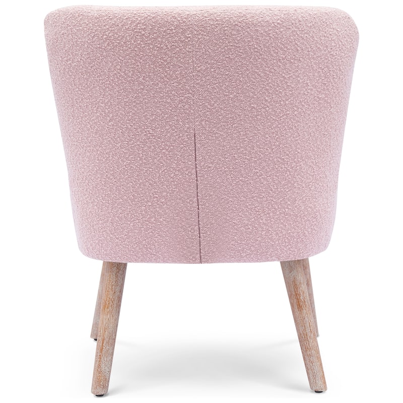 Boucle Polyester Upholstered Armless Accent Chair - Stain Resistant (Set of 2)