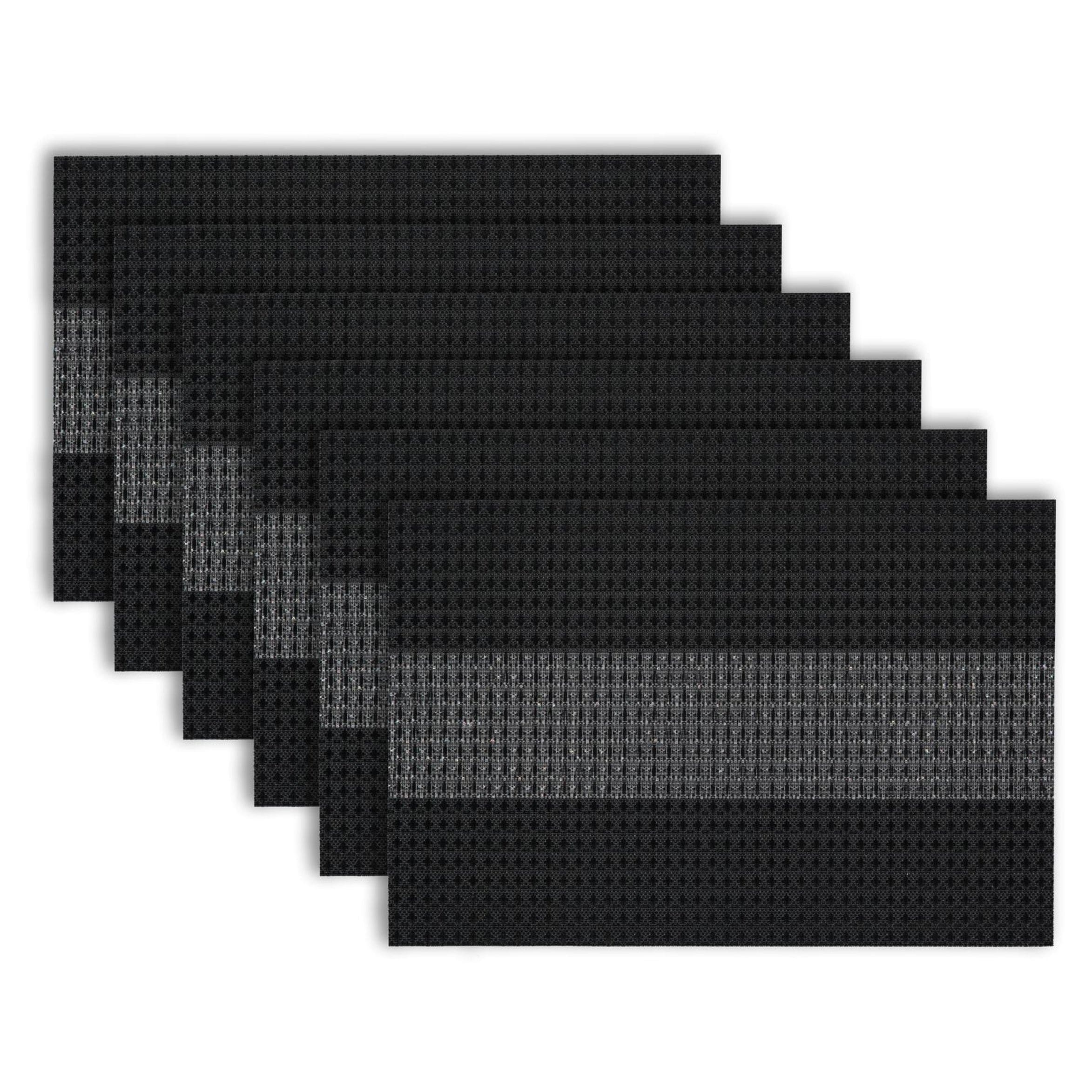 Dainty Home Milan Woven Vinyl Reversible Rectangular Placemat Set Of 6 - 12" x 18"