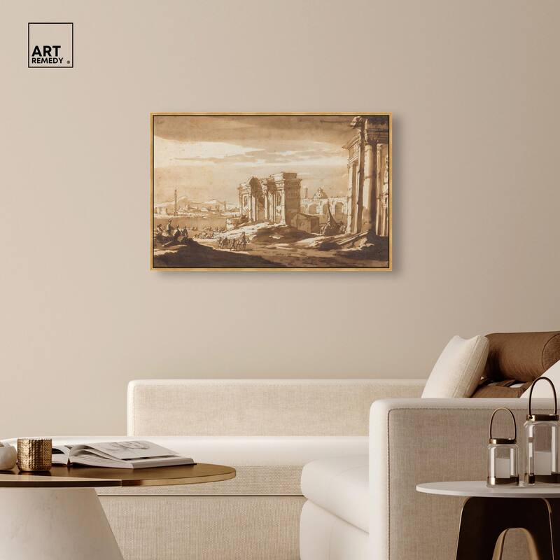 Capriccio View of Roman Ruins Canvas by Art Remedy