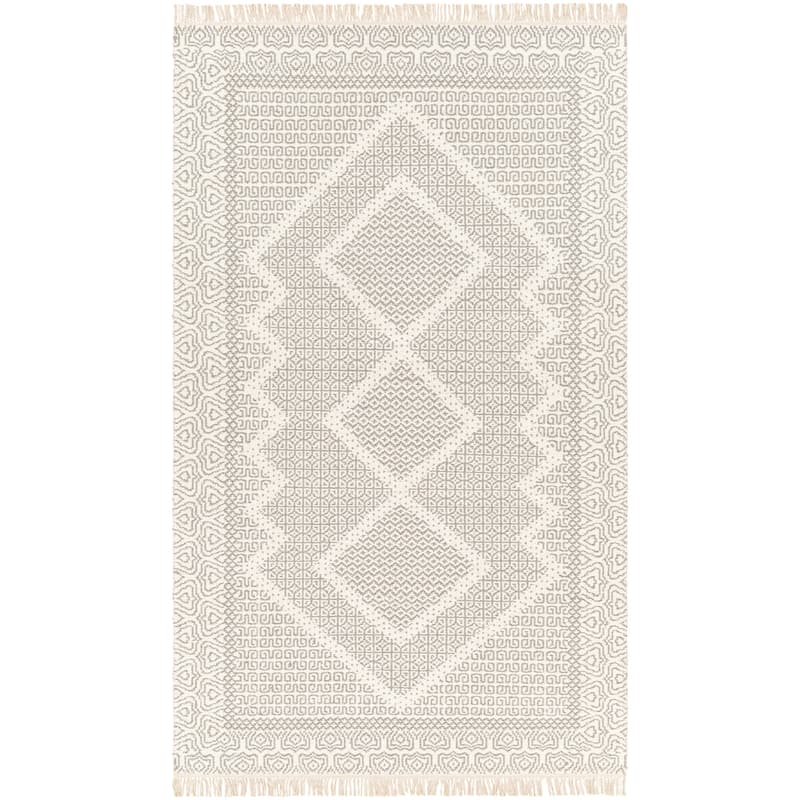 Joe Traditional Area Rug - Gray/Cream - 3' 6" x 5' 6"