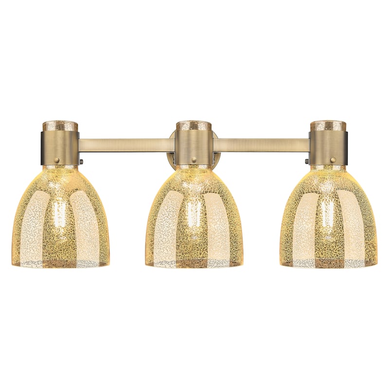 Innovations Lighting Downtown Urban - Lawton Bell - 3 Light 24" Wall-Mounted Bath Vanity Light - Mercury/Brushed Brass