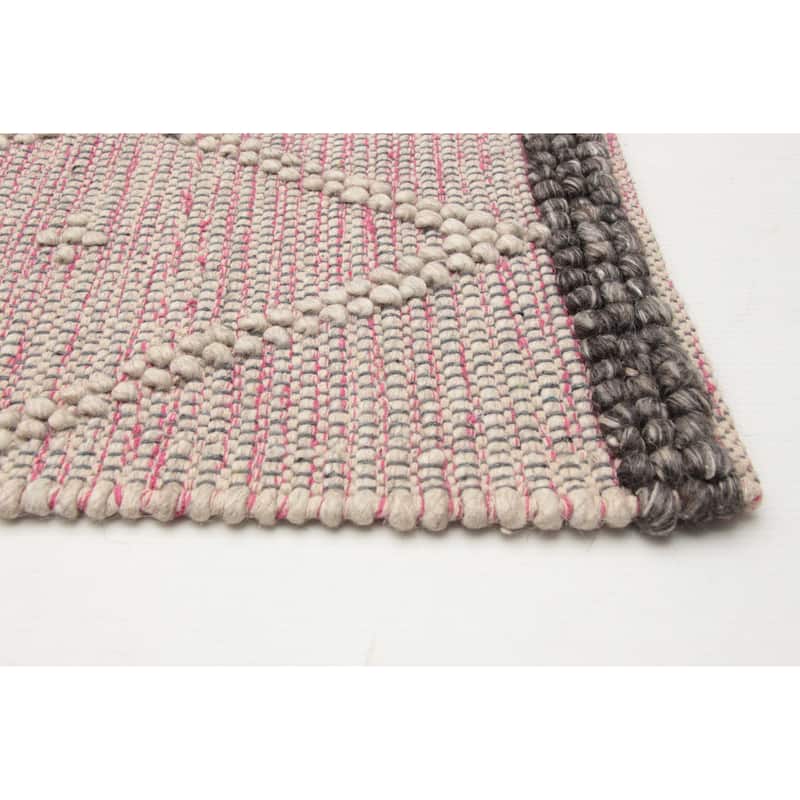 ECARPETGALLERY Braid weave Sienna Pink Wool Rug - 6'0 x 8'10