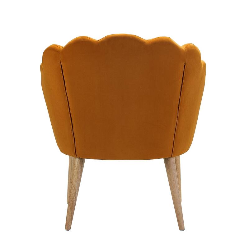 Eleanora Modern Cute Scalloped Back Tufted Velvet Armchairs Set of 2 by HULALA HOME