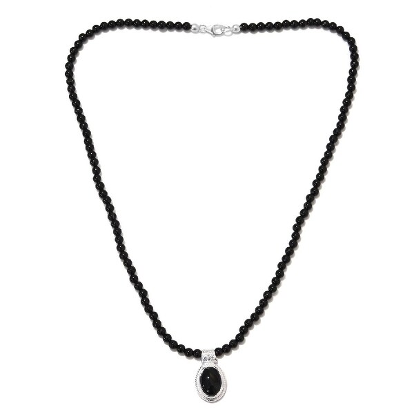 silver and onyx necklace