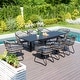 preview thumbnail 29 of 32, 7/9/11PC Outdoor Aluminum Expandable Patio Dining Sets Table with Wicker Chair