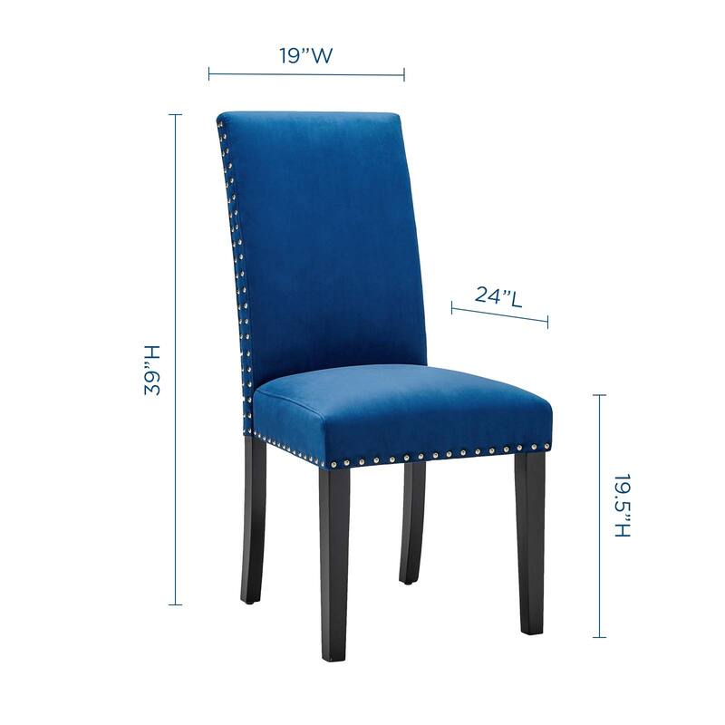 Silver Orchid Lind Velvet Nailhead Trim Dining Side Chairs (Set of 2)