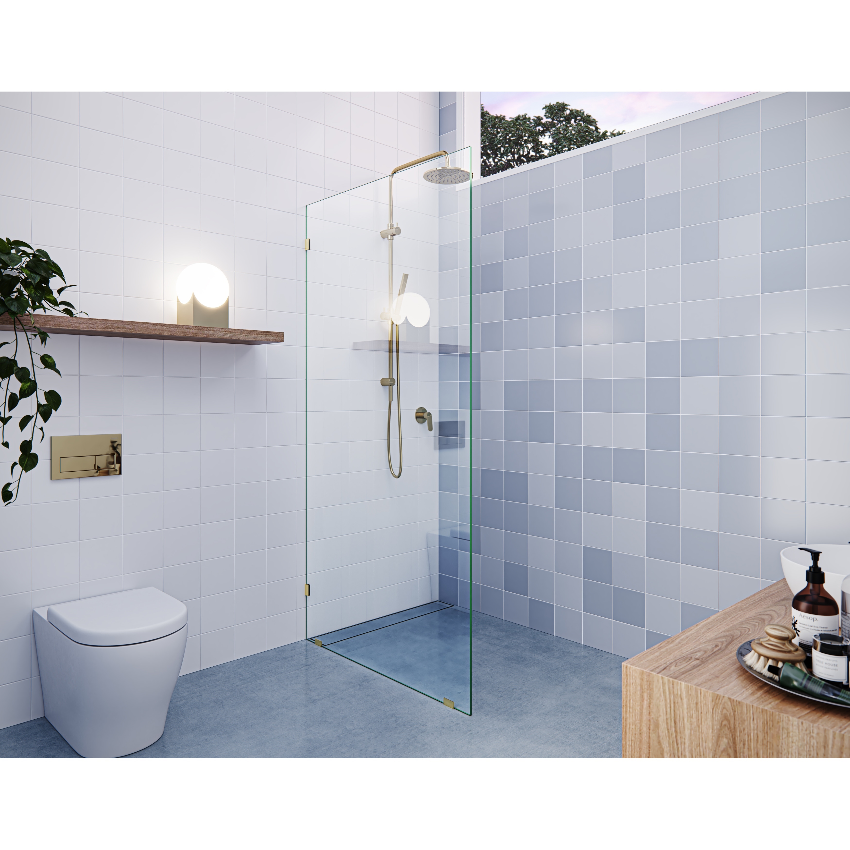 Glass Warehouse 78" x 36.5" Frameless Shower Door - Single Fixed Panel