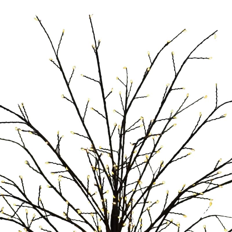 59" Pre-Lit Micro Dot Black Artificial Tree, Warm White LED Lights