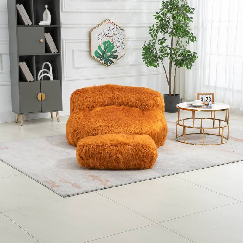 Bean Bag Chair,Floor Sofa with Handle,Accent Sofa Chair with Ottoman for Gaming Reading Relaxing