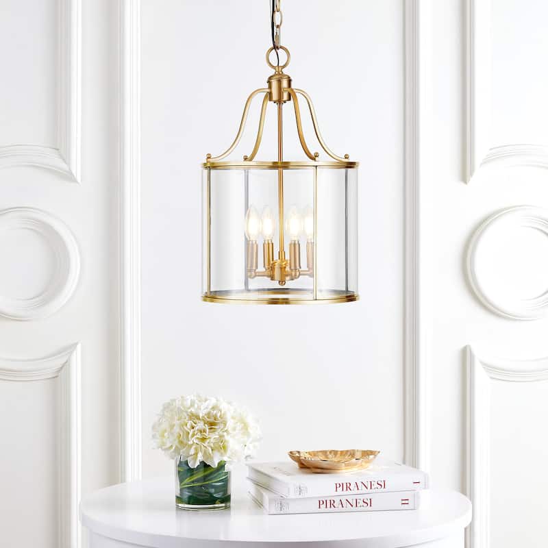 SAFAVIEH Lighting Sutton Adjustable 4-light Medium Brass Pendant - 13.375"x13.375"x22.5 - 94.5"