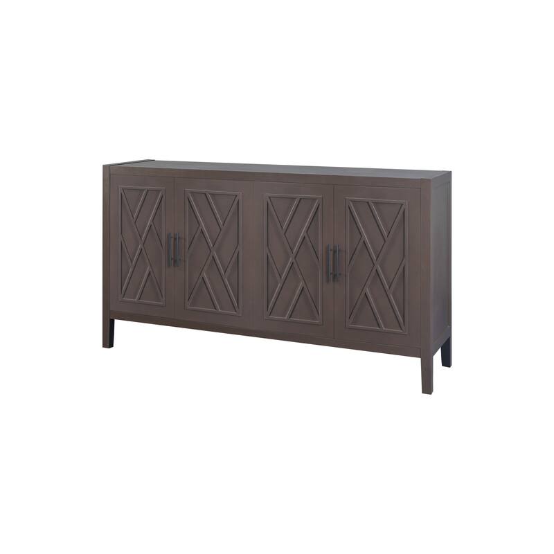 4 Door Wooden Twill Sideboard American Country Vintage Cabinet