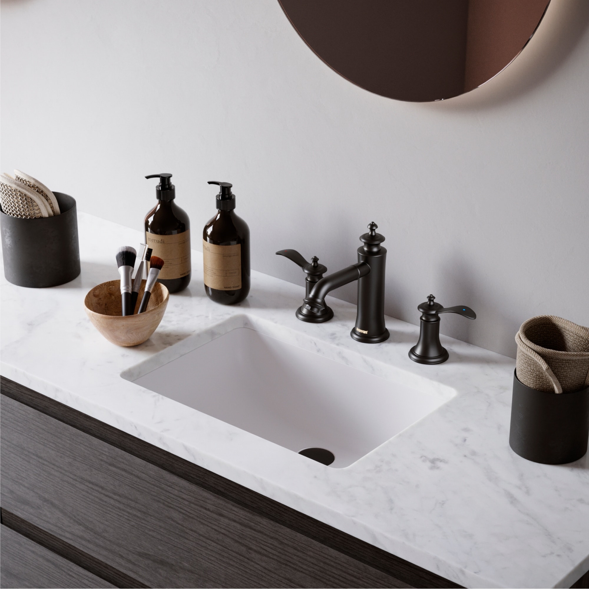 Karran Vineyard KBF474 2-Handle Three Hole Widespread Bathroom Faucet with Matching Pop-up Drain