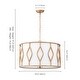 preview thumbnail 10 of 10, Rennnsan 4-Light Modern Farmhouse Antique Gold Fabric Drum Pendant Light for Dining Room - 23.62 in. W x 16.54 in. H