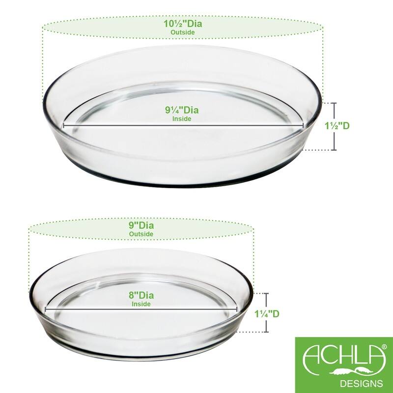 Achla Designs Round Glass Tray for Indoor and Outdoor Gardening,Clear