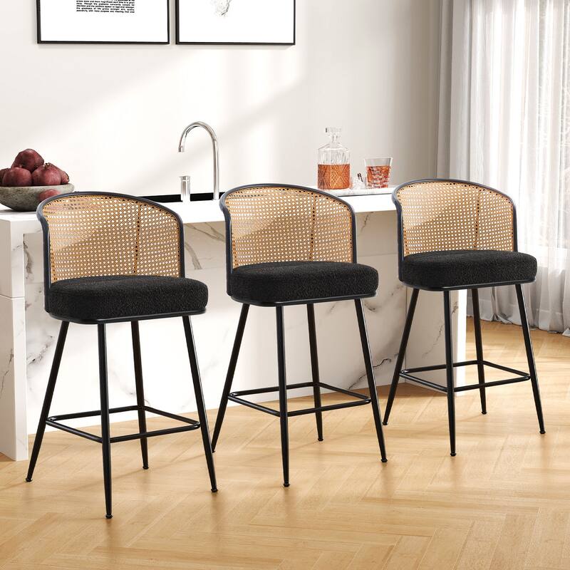 26"/29" Rattan Upholstered Bar Stool /Counter Stools Set of 2/3/4