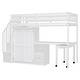 preview thumbnail 61 of 110, Twin/Full Size Loft Bed with Storage Staircase, Wardrobe and Desk, Solid Wood Loft Bedframe with 2 Storage Drawers and Shelves