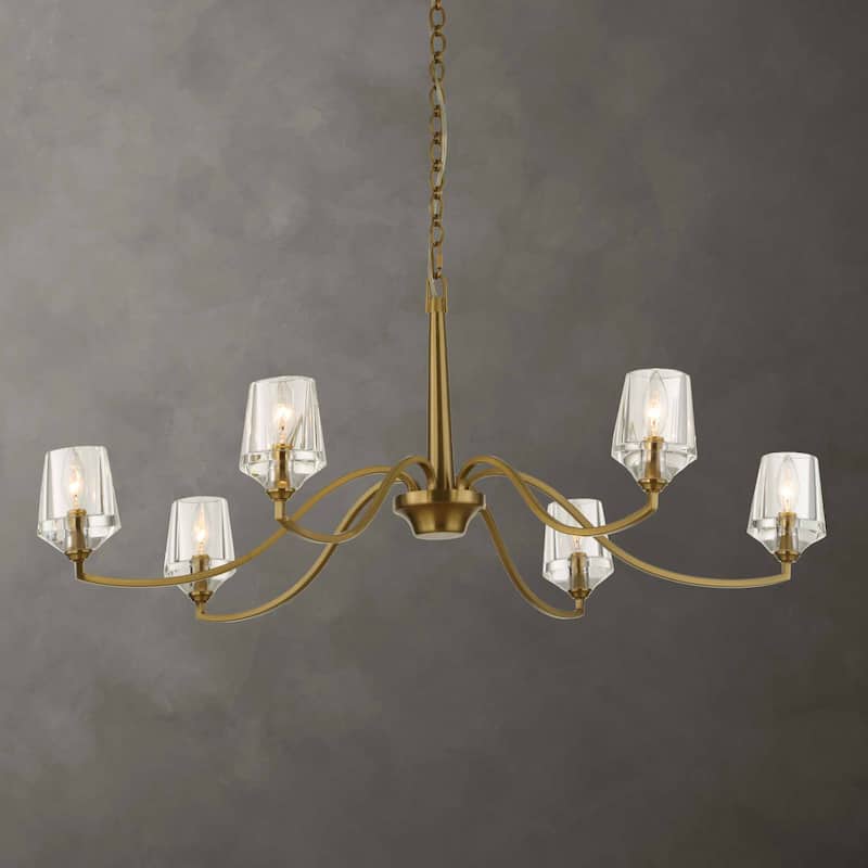 Uttermost Barcelona 6 Light Brass Chandelier - 40.25"W x 40.25"D x 15.5"H