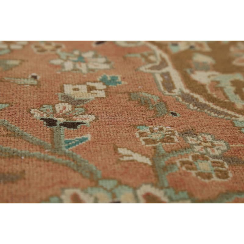 Traditional Kashan Persian Vintage Area Rug Hand-Knotted Wool Carpet - 9'7" x 13'1"