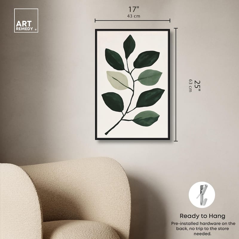 Green and Grey Branch II Canvas by Art Remedy