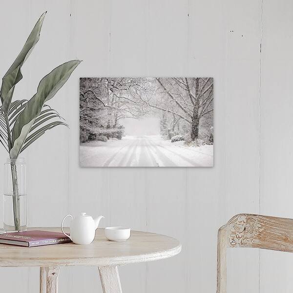 Snowy road in snow storm