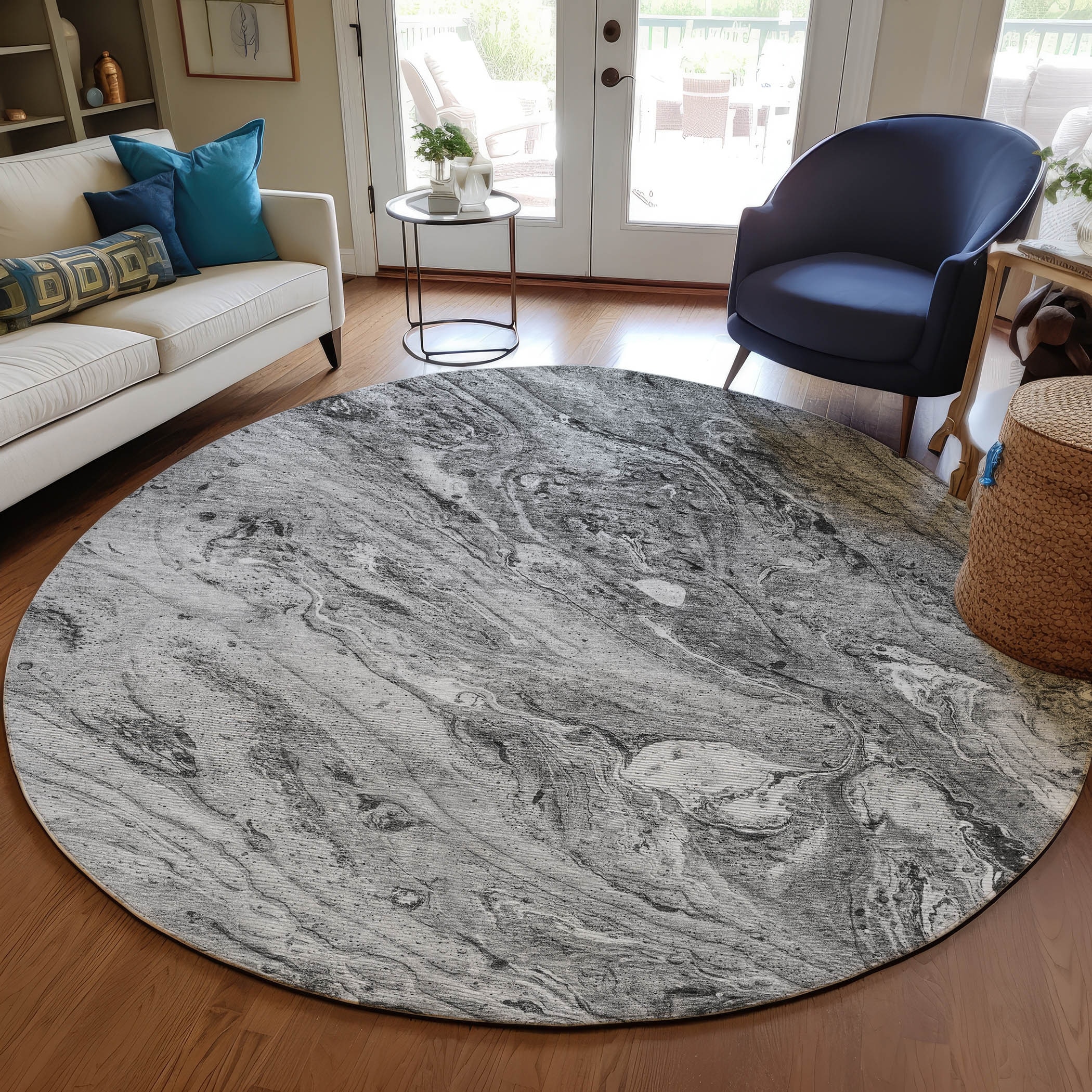 Machine Washable Indoor/ Outdoor Chantille Modern Abstract Rug