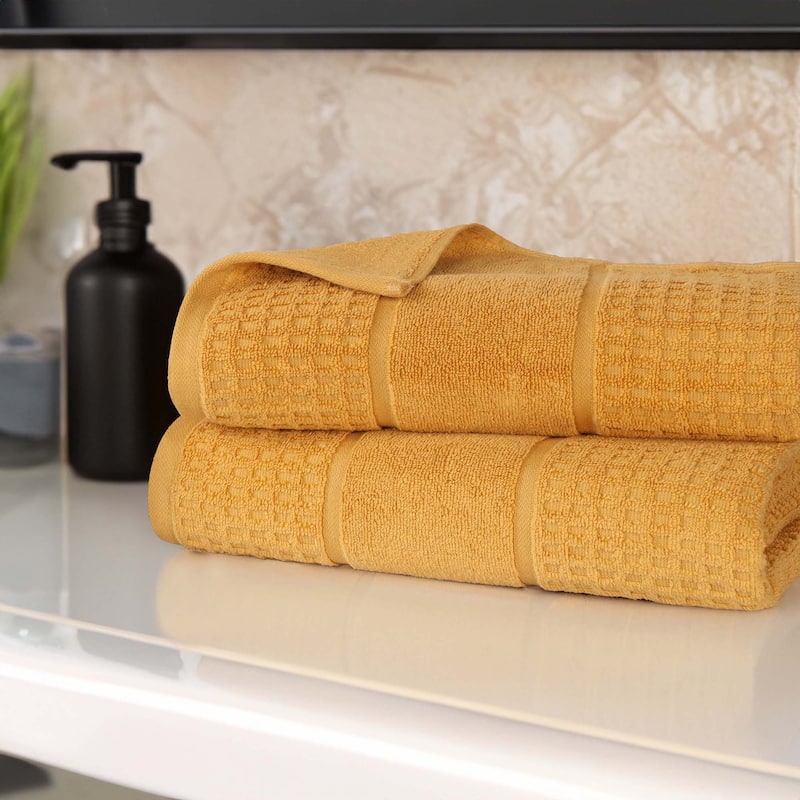 Superior Napa Zero Twist Cotton Soft Waffle Bath Sheet Set of 2