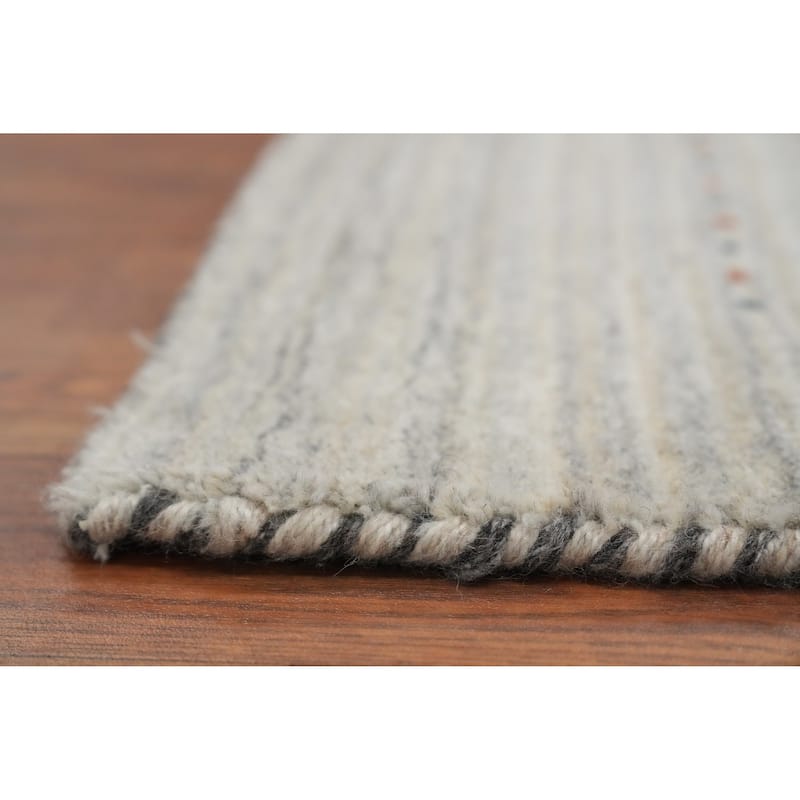 Hand Knotted Oriental 100% Wool Carpet Tribal Animal Pictorial Greys & Charcoal Gabbeh Area Rug - 7' 10'' X 4' 11''