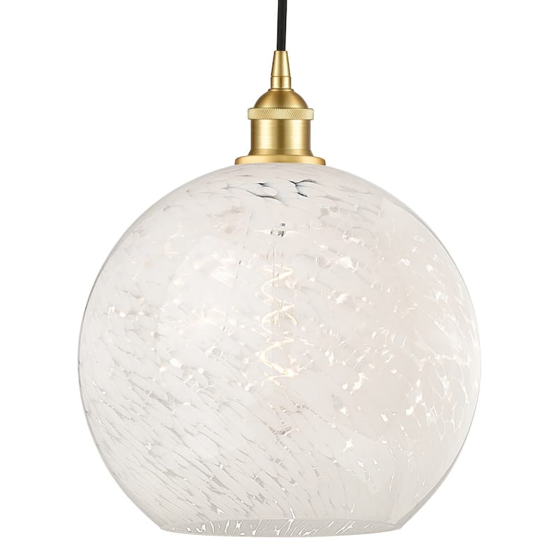 Innovations Lighting 616-1P 14 12 White Mouchette Pendant White - Satin Gold