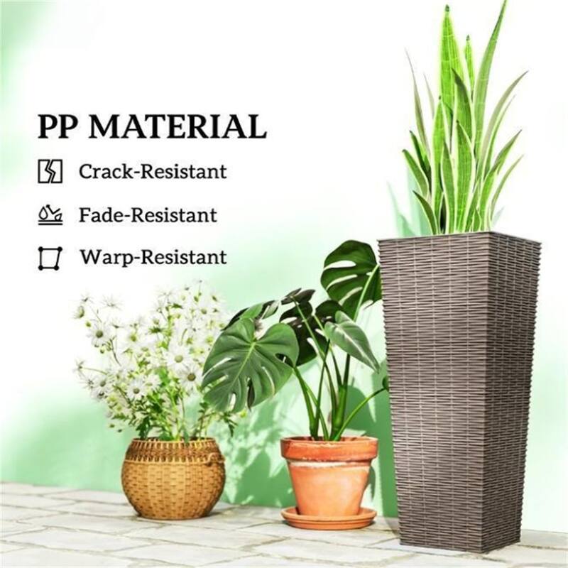 Outdoor Plant Flowerpot, set Of 2 Plastic Flowerpots