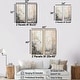 preview thumbnail 4 of 5, Designart "Minimalism Calm River Forest" Forest River Framed Wall Art Set Of 2 - Traditional Beige Wall Decor 2 Pieces