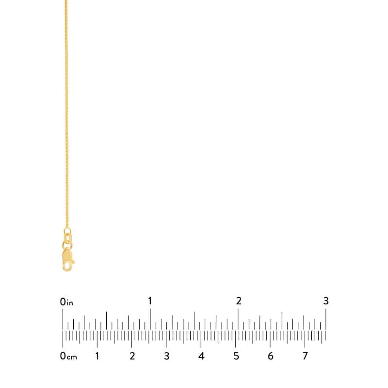 Curata 10k Yellow Gold 1.05mm Round Wheat Chain Necklace (Lobster)
