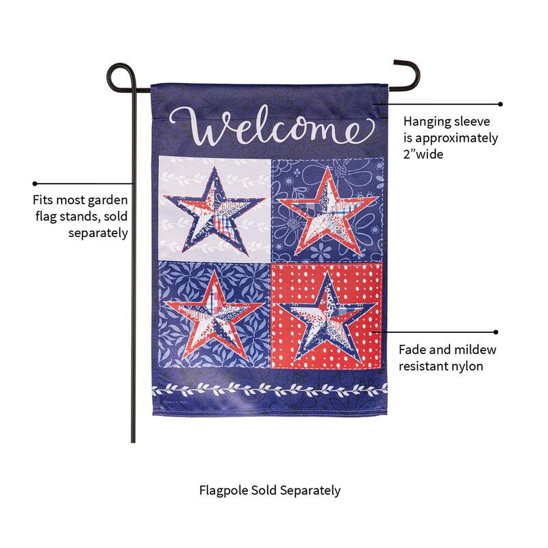 Red, White, and Blue Stars Suede Garden Flag