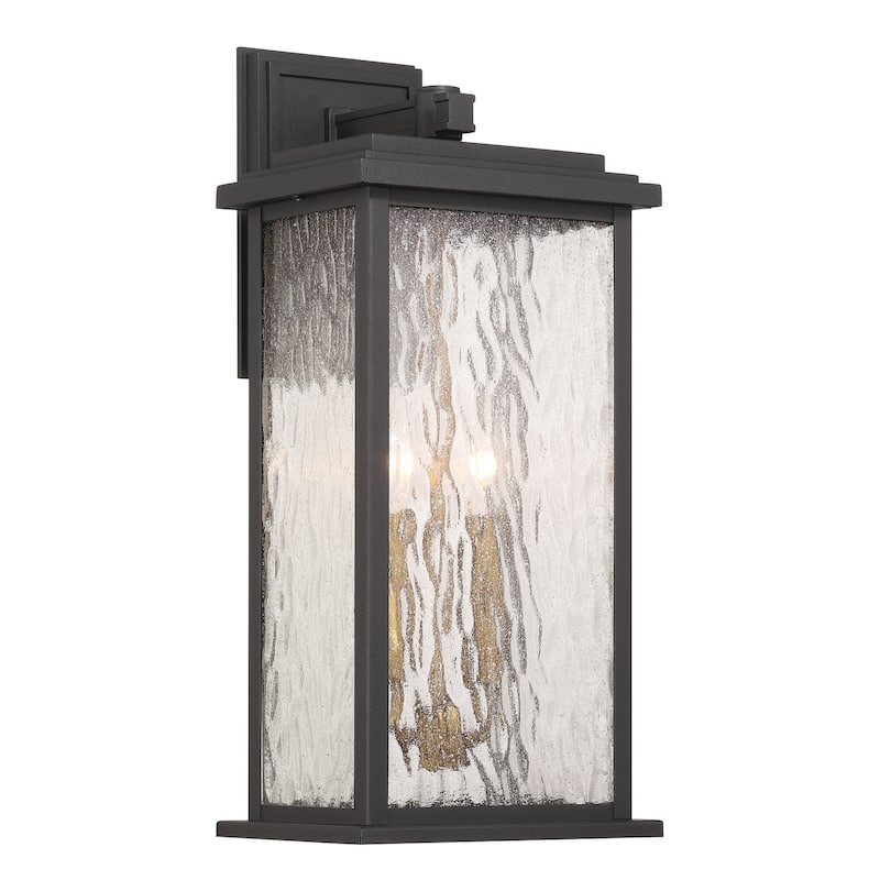 Artcraft Estate 2-Light Outdoor Wall Sconce - Black with Brass Accent