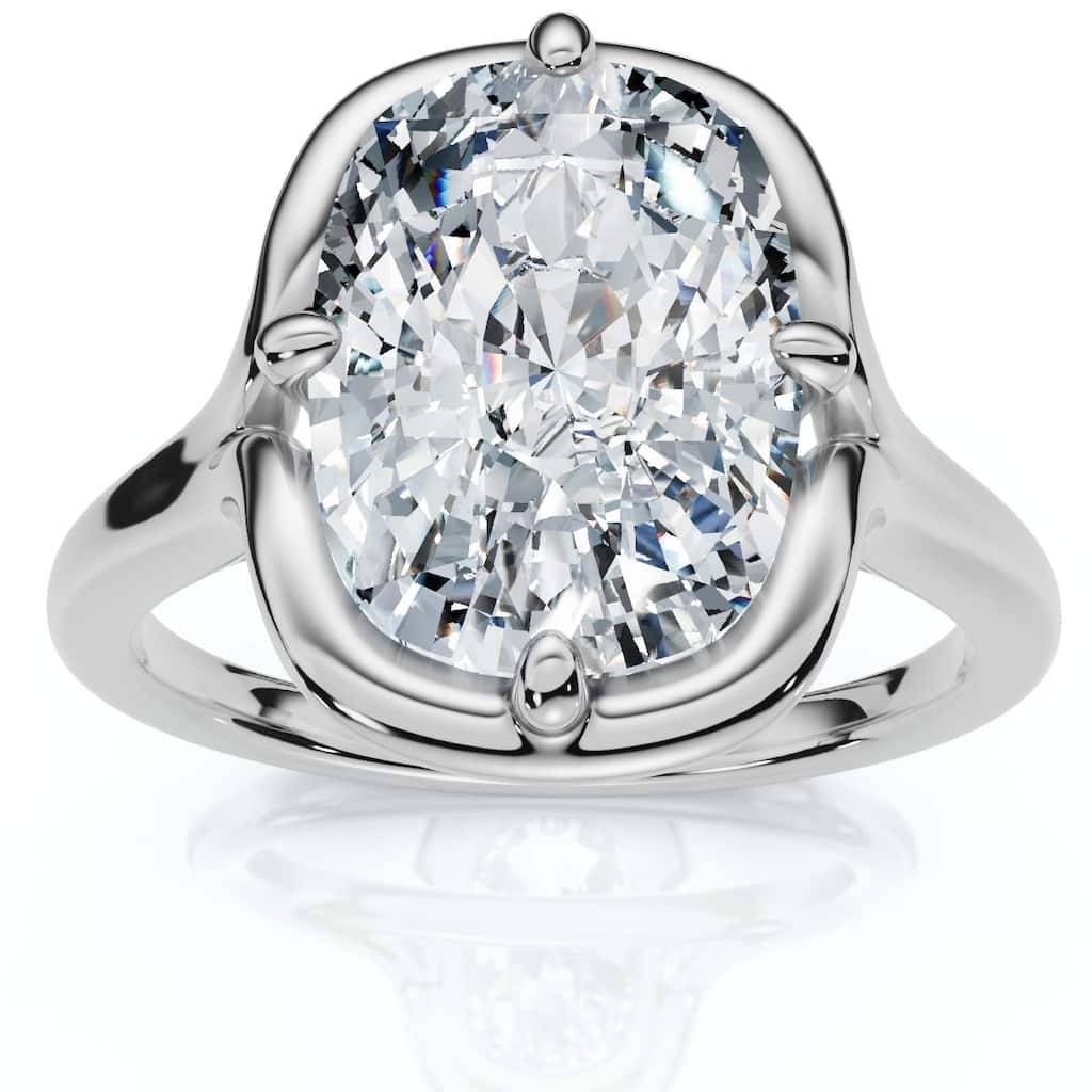 Bliss Diamond Certified 3Ct Sylva Elongated Cushion Diamond Engagement Ring Gold Lab Grown